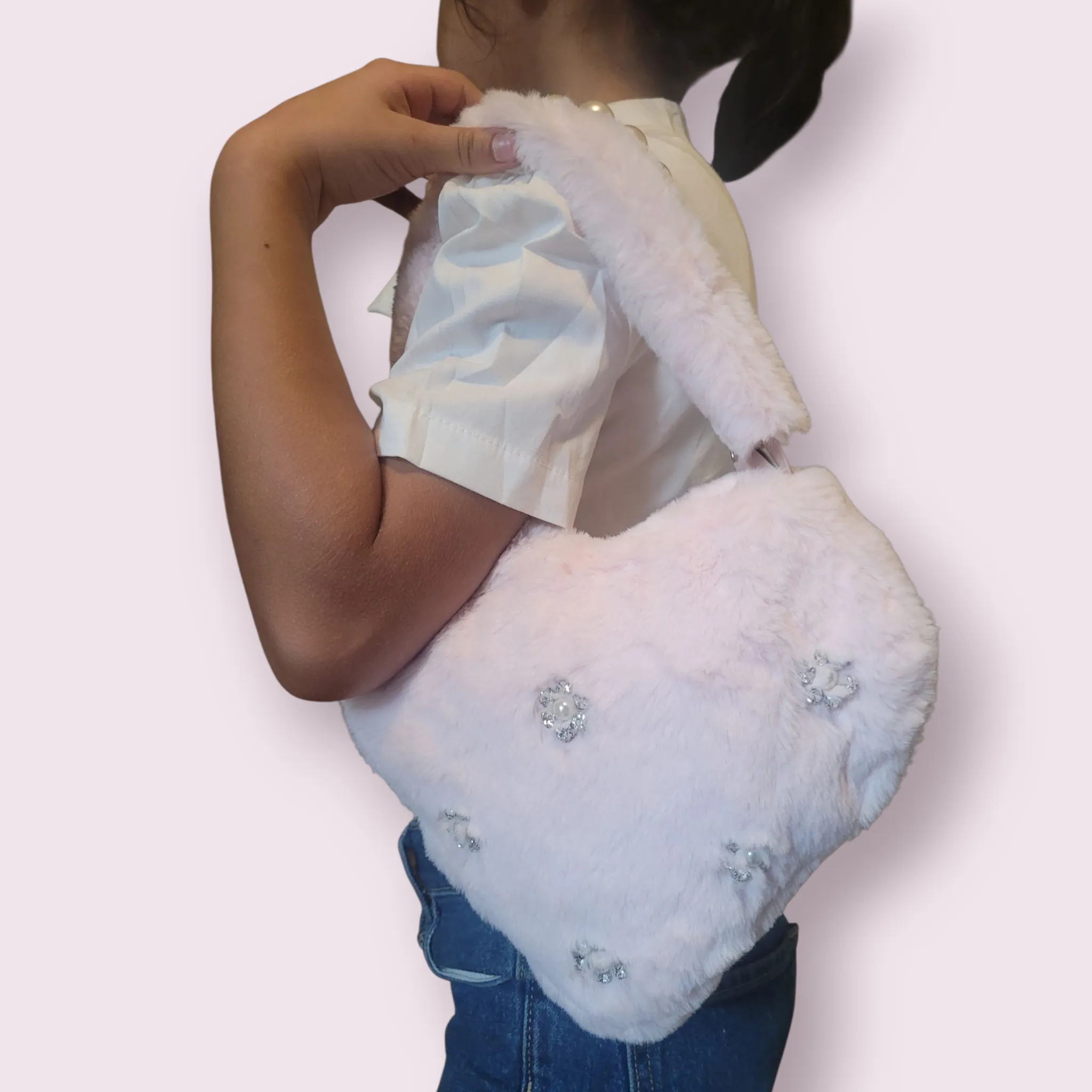 Bedazzled Plushie Heart Purse shop shelf